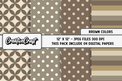 Brown Colors Digital Papers, brown backgrounds designs Product Image 1