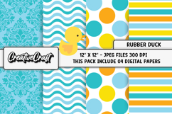 Rubber Duck Digital Paper, baby graphics, baby illustrations Product Image 1