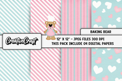 Baking Bear Digital Papers, kitchen backgrounds designs Product Image 1