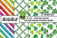 St Patricks Day Digital Papers, st patricks day illustration Product Image 1
