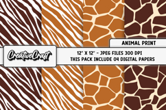 Animal Print Digital Papers, animal skin backgrounds designs Product Image 1
