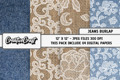 Burlap Textures Digital Papers, burlap backgrounds designs Product Image 1