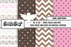 Girl Baptism Digital Papers, backgrounds, designs scrapbook Product Image 1