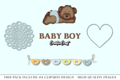 Baby Boy Clip Art, baby shower graphics, baby illustrations Product Image 1