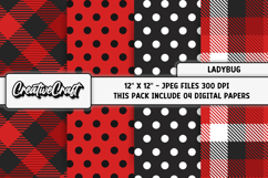 Ladybug Digital Paper, ladybug scrapbook backgrounds designs Product Image 1