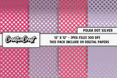 Polka Dot Silver Digital Papers, polka dot background design Product Image 1