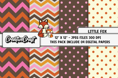 Little Fox Digital Papers, scrapbooking backgrounds designs Product Image 1