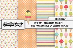 Ice Cream Digital Papers, summer digital scrapbook designs Product Image 1