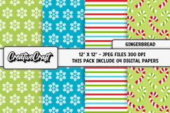 Christmas Digital Paper, gingerbread christmas digital paper Product Image 1