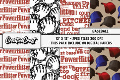Baseball Sport Digital Paper, baseball graphic illustrations Product Image 1
