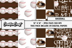 Baseball Sport Digital Paper, baseball graphic illustrations Product Image 1