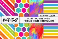 Rainbow Colors Digital Papers, scrapbook backgrounds designs Product Image 1
