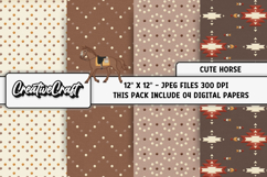 Cute Horse Digital Papers, cute horse backgrounds designs Product Image 1