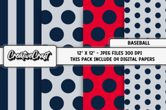 Baseball Sport Digital Paper, baseball graphic illustrations Product Image 1