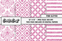 Pink Glitter Digital Papers, pink glitter background designs Product Image 1
