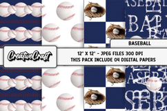 Baseball Sport Digital Paper, baseball graphic illustrations Product Image 1