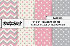 Baby Girl Digital Papers, baby shower digital scrapbooking Product Image 1