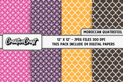 Moroccan Quatrefoil Digital Papers, moroccan backgrounds Product Image 1