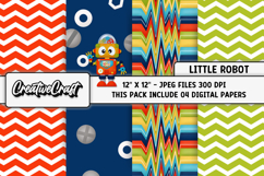 Little Robot Digital Papers, background design illustrations Product Image 1