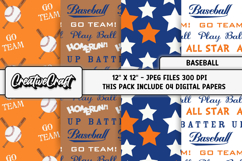 Baseball Sport Digital Paper, baseball graphic illustrations Product Image 1