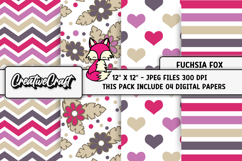 Little Fox Digital Papers, scrapbooking backgrounds designs Product Image 1