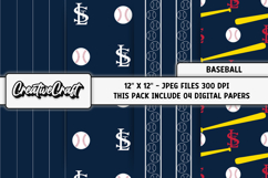 Baseball Sport Digital Paper, baseball graphic illustrations Product Image 1