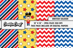British Soldier Digital Papers, british backgrounds designs Product Image 1