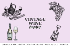 Vintage Wine png Cliparts, vintage graphics illustrations Product Image 1