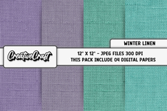 Winter Linen Digital Paper, christmas digital paper graphic Product Image 1