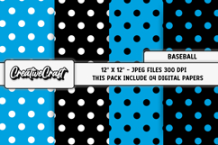 Baseball Sport Digital Paper, baseball graphic illustrations Product Image 1