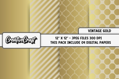 Vintage Gold Digital Papers, vintage gold background designs Product Image 1
