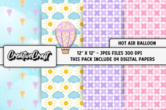 Hot Air Balloon Digital Papers, scrapbook background designs Product Image 1