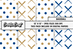 Baseball Sport Digital Paper, baseball graphic illustrations Product Image 1