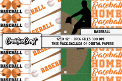 Baseball Sport Digital Paper, baseball graphic illustrations Product Image 1