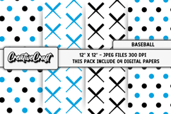 Baseball Sport Digital Paper, baseball graphic illustrations Product Image 1