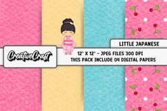 Little Japanese Digital Papers, scrapbook background designs Product Image 1