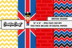 British Soldier Digital Papers, british backgrounds designs Product Image 1