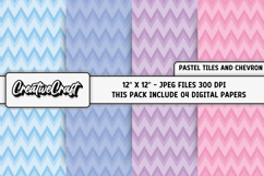 Pastel Colors Chevron Digital Papers, teal background design Product Image 1