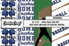 Baseball Sport Digital Paper, baseball graphic illustrations Product Image 1