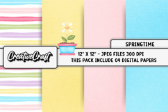 Springtime Digital Papers, spring backgrounds illustrations Product Image 1