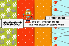 Little Robot Digital Papers, background design illustrations Product Image 1