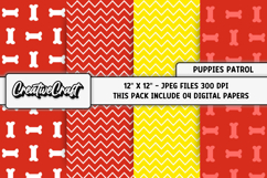 Puppies Patrol Digital Papers, scrapbook backgrounds designs Product Image 1