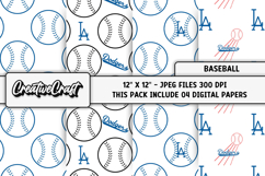 Baseball Sport Digital Paper, baseball graphic illustrations Product Image 1