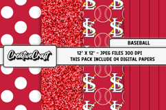 Baseball Sport Digital Paper, baseball graphic illustrations Product Image 1