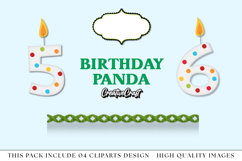 Birthday Panda png clipart, birthday printable illustration Product Image 1