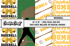 Baseball Sport Digital Paper, baseball graphic illustrations Product Image 1