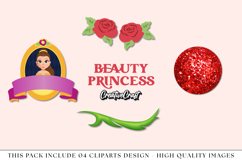 Beauty Princess png clipart, princess printable illustration Product Image 1