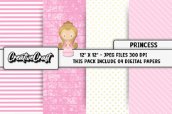 Princess Digital Papers, princess backgrounds illustrations Product Image 1