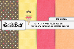 Ice Cream Digital Papers, summer digital scrapbook designs Product Image 1