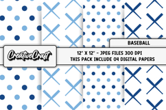 Baseball Sport Digital Paper, baseball graphic illustrations Product Image 1